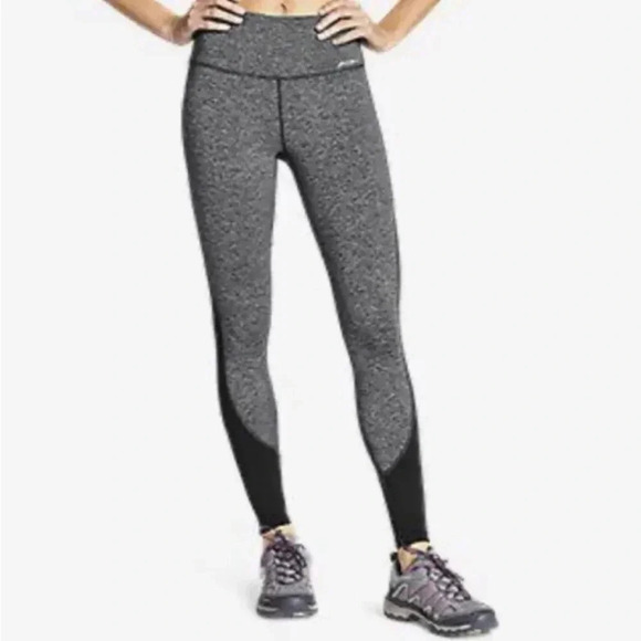 Eddie Bauer Crossover Fleece Lined Leggings size small Heather gray black - Picture 1 of 11
